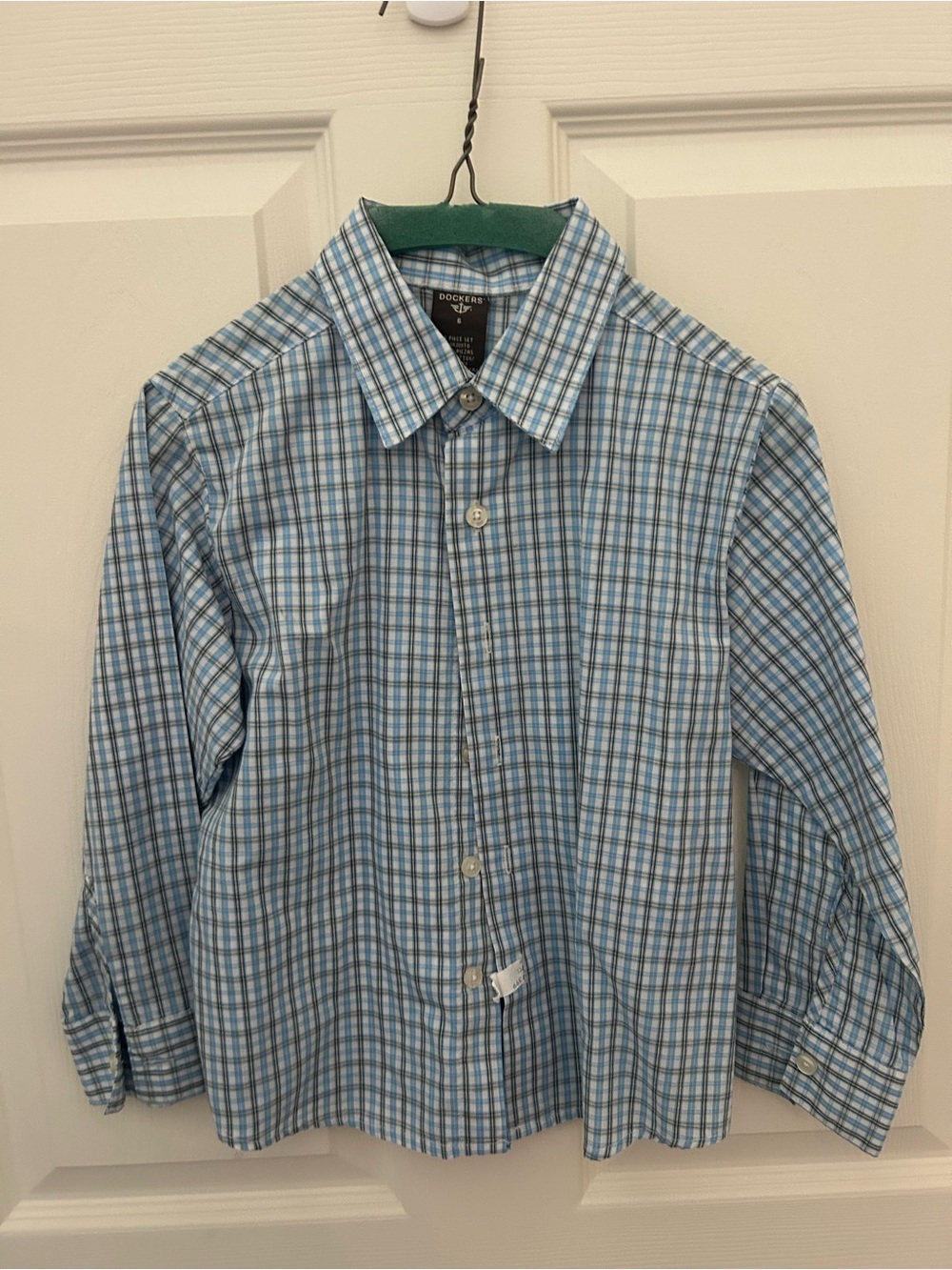 Dockers Blue and White Plaid Button-Down Shirt